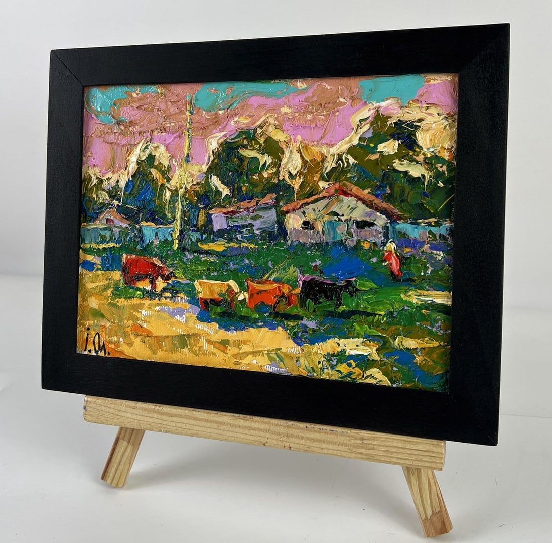 Oil painting Cows Go Home After Grazing Oleksiy Ivanyuk - 2
