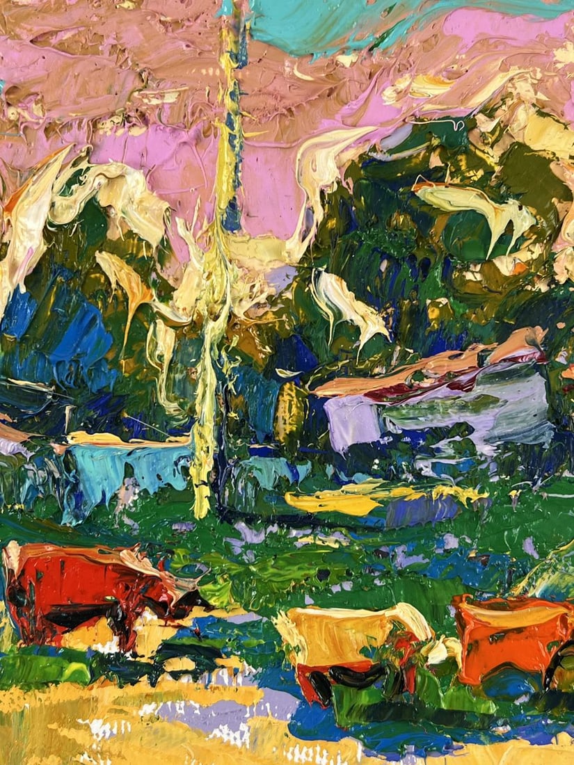 Oil painting Cows Go Home After Grazing Oleksiy Ivanyuk - 4