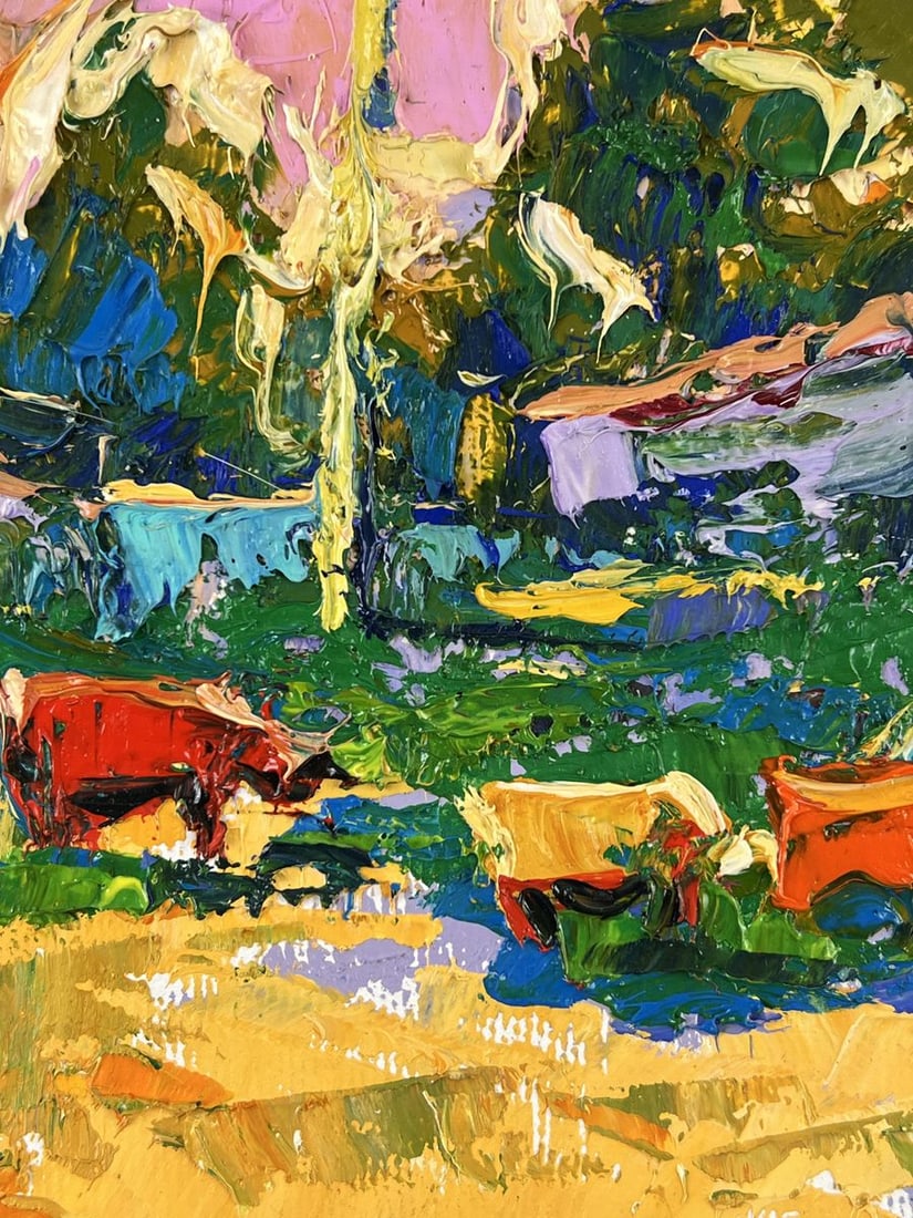 Oil painting Cows Go Home After Grazing Oleksiy Ivanyuk - 5