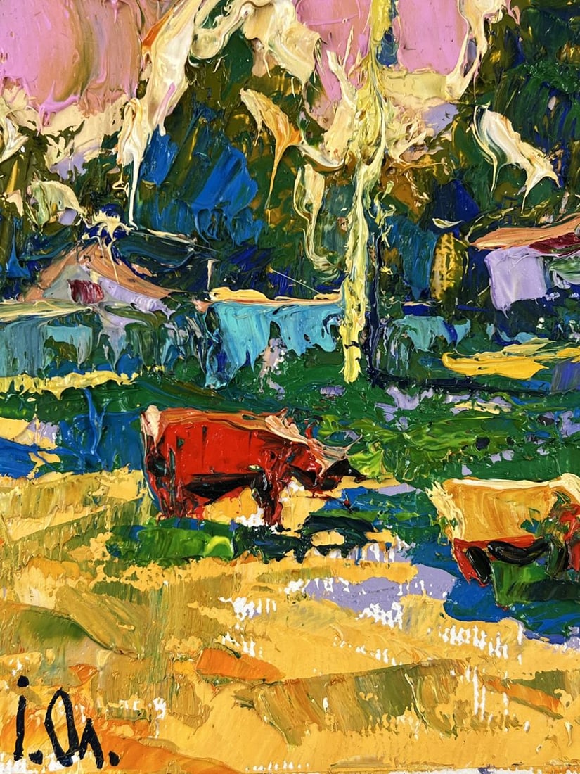 Oil painting Cows Go Home After Grazing Oleksiy Ivanyuk - 6