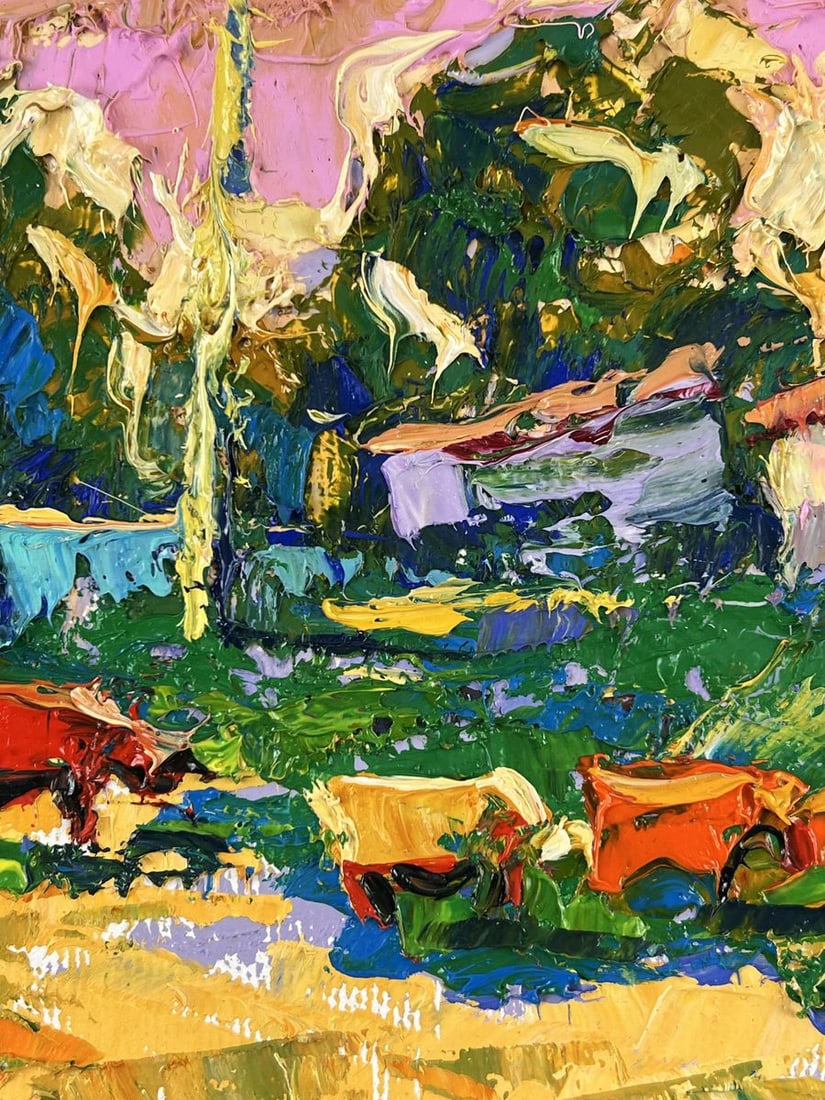 Oil painting Cows Go Home After Grazing Oleksiy Ivanyuk - 7