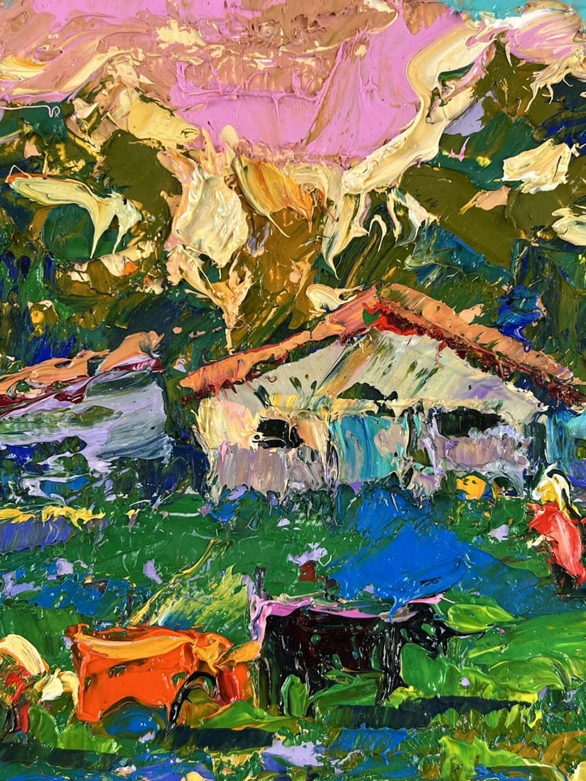 Oil painting Cows Go Home After Grazing Oleksiy Ivanyuk - 9