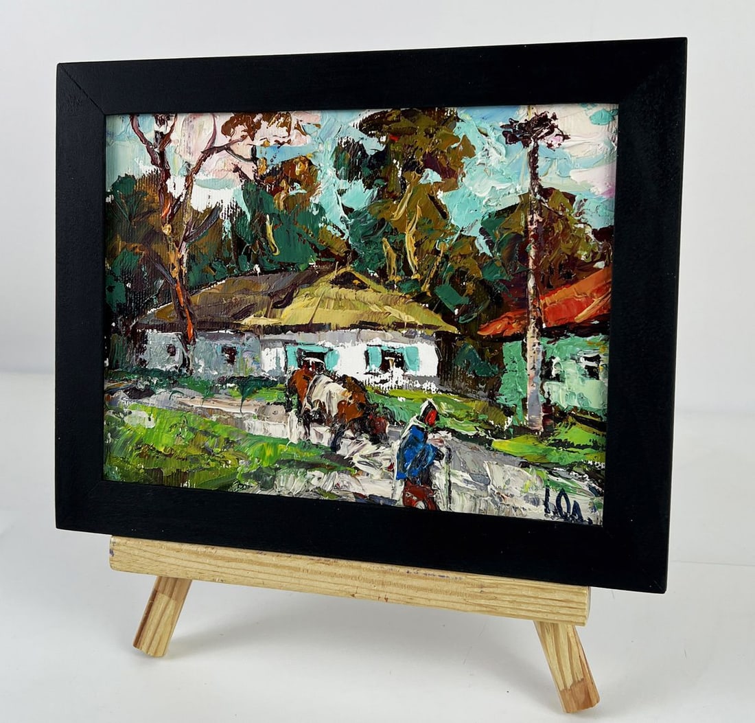 Oil painting A busy village street Oleksiy Ivanyuk - 2