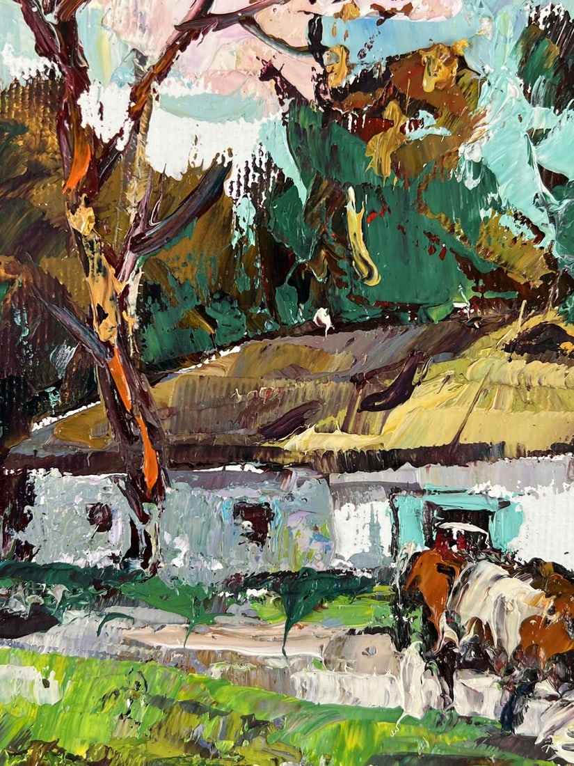 Oil painting A busy village street Oleksiy Ivanyuk - 4