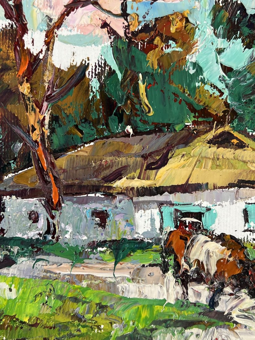 Oil painting A busy village street Oleksiy Ivanyuk - 5