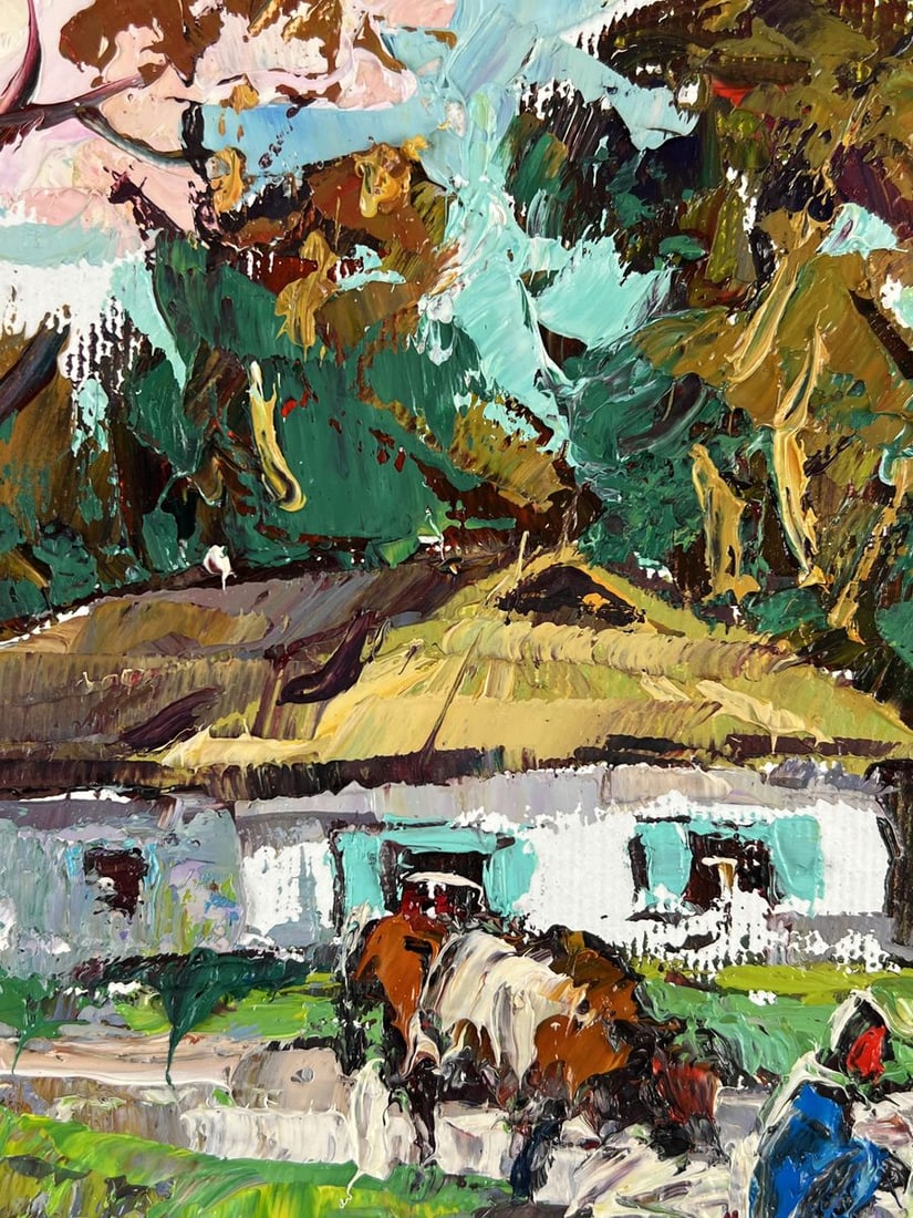 Oil painting A busy village street Oleksiy Ivanyuk - 6
