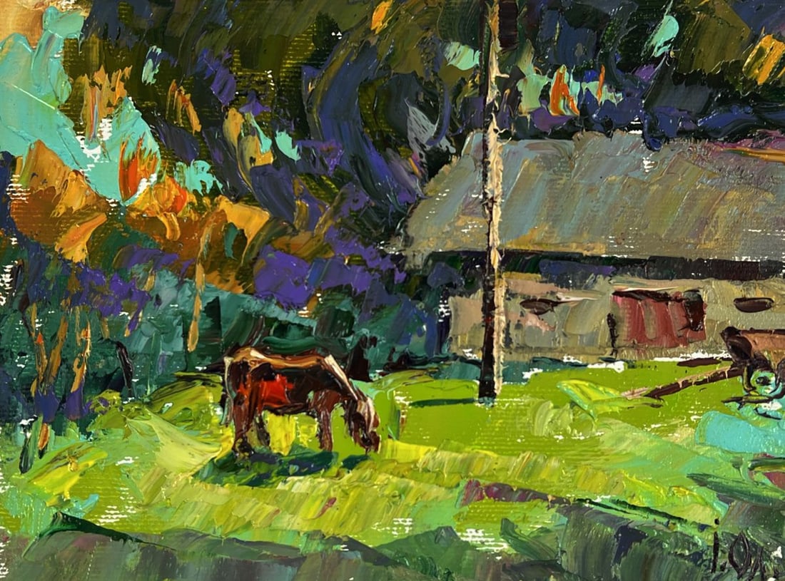 Oil painting Summer Day in the Village Oleksiy Ivanyuk - 3