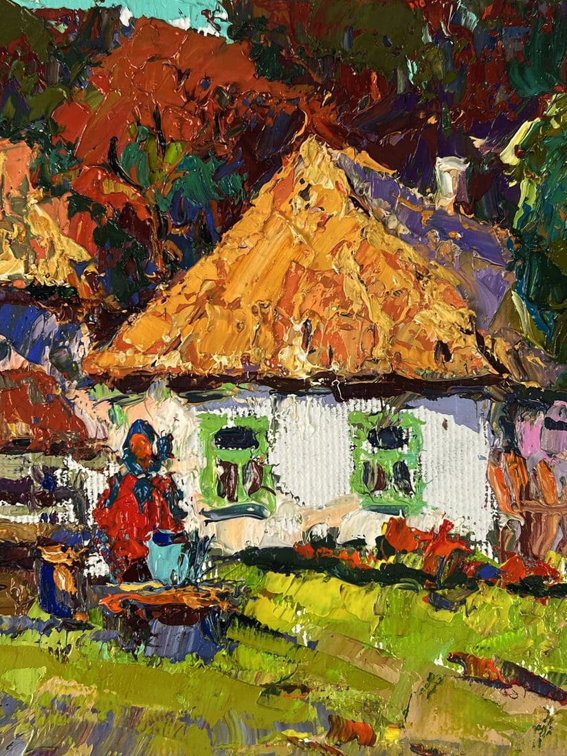 Oil painting Well Near the House Oksana Ivanyuk - 7