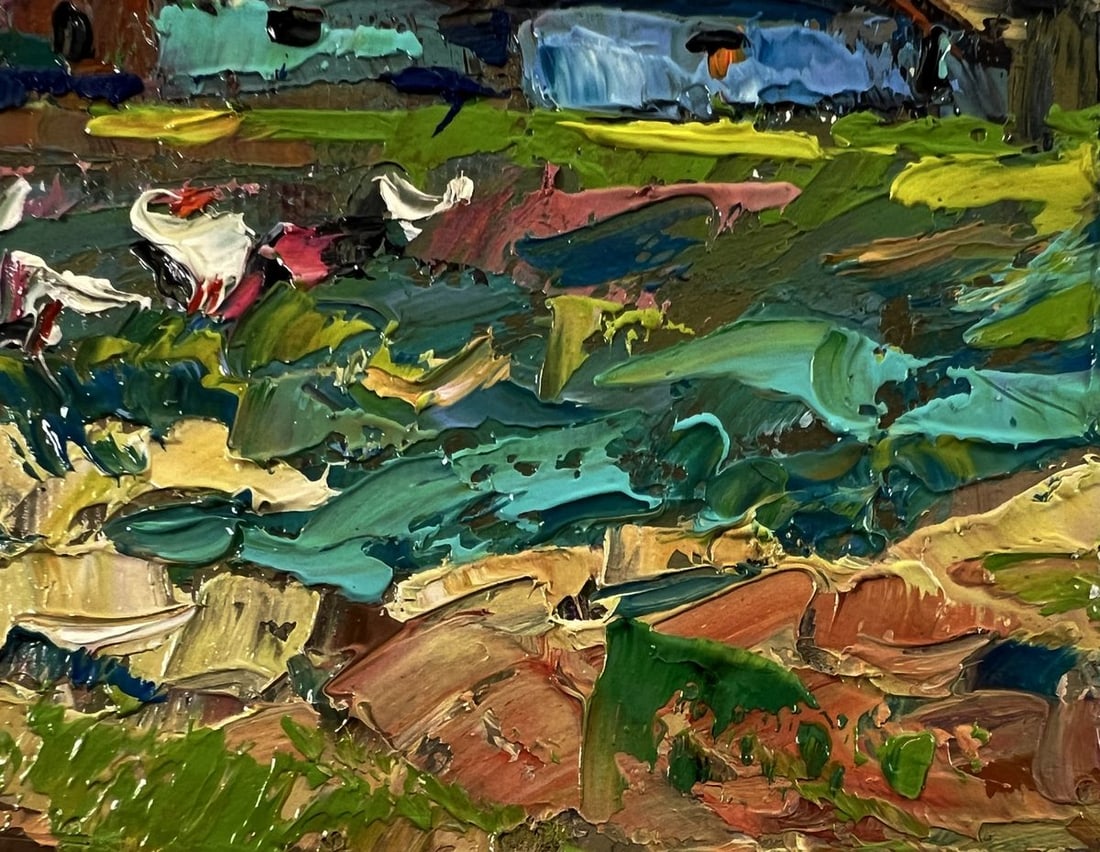 Oil painting Geese are walking in the evening Oleksiy Ivanyuk - 5