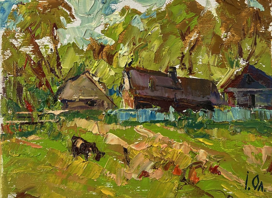 Oil painting Behind the yard Oleksiy Ivanyuk - 3