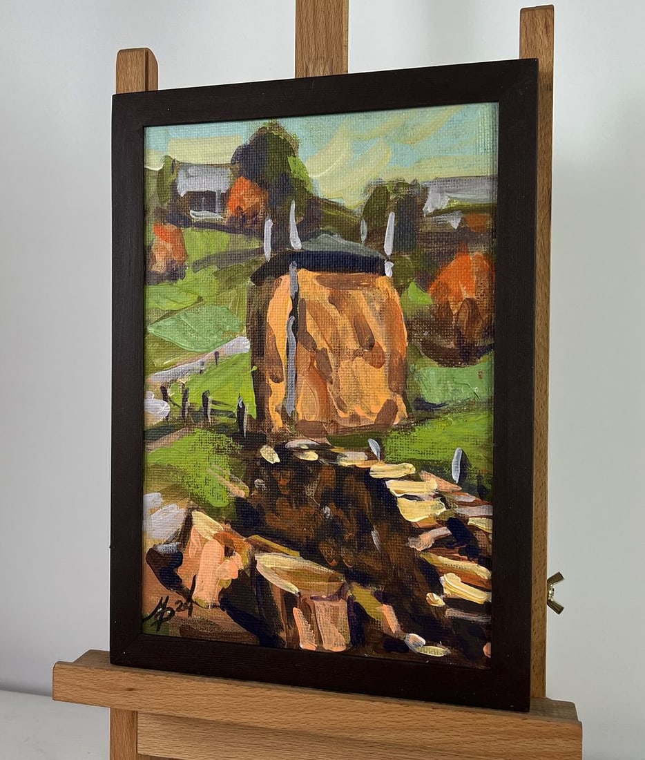 Acrylic painting Working days in the village Mykhailo Patskan - 2