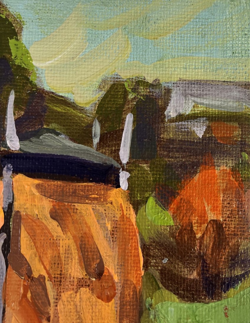 Acrylic painting Working days in the village Mykhailo Patskan - 4