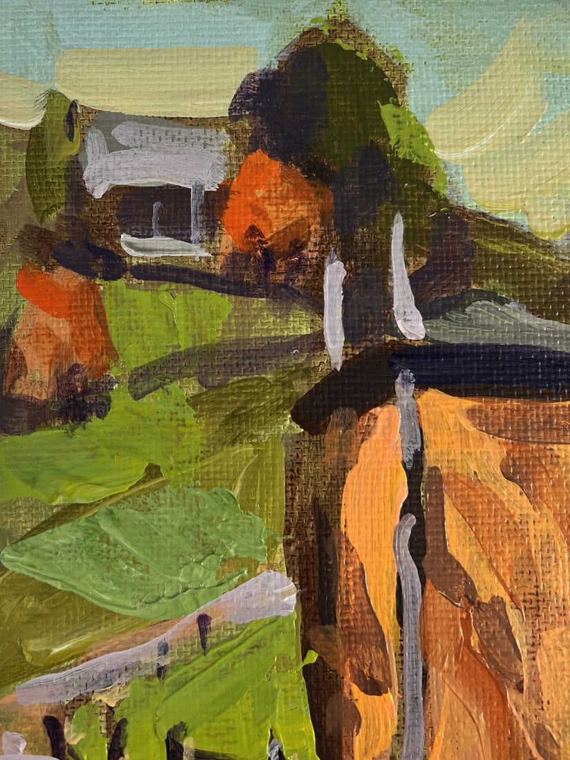 Acrylic painting Working days in the village Mykhailo Patskan - 5
