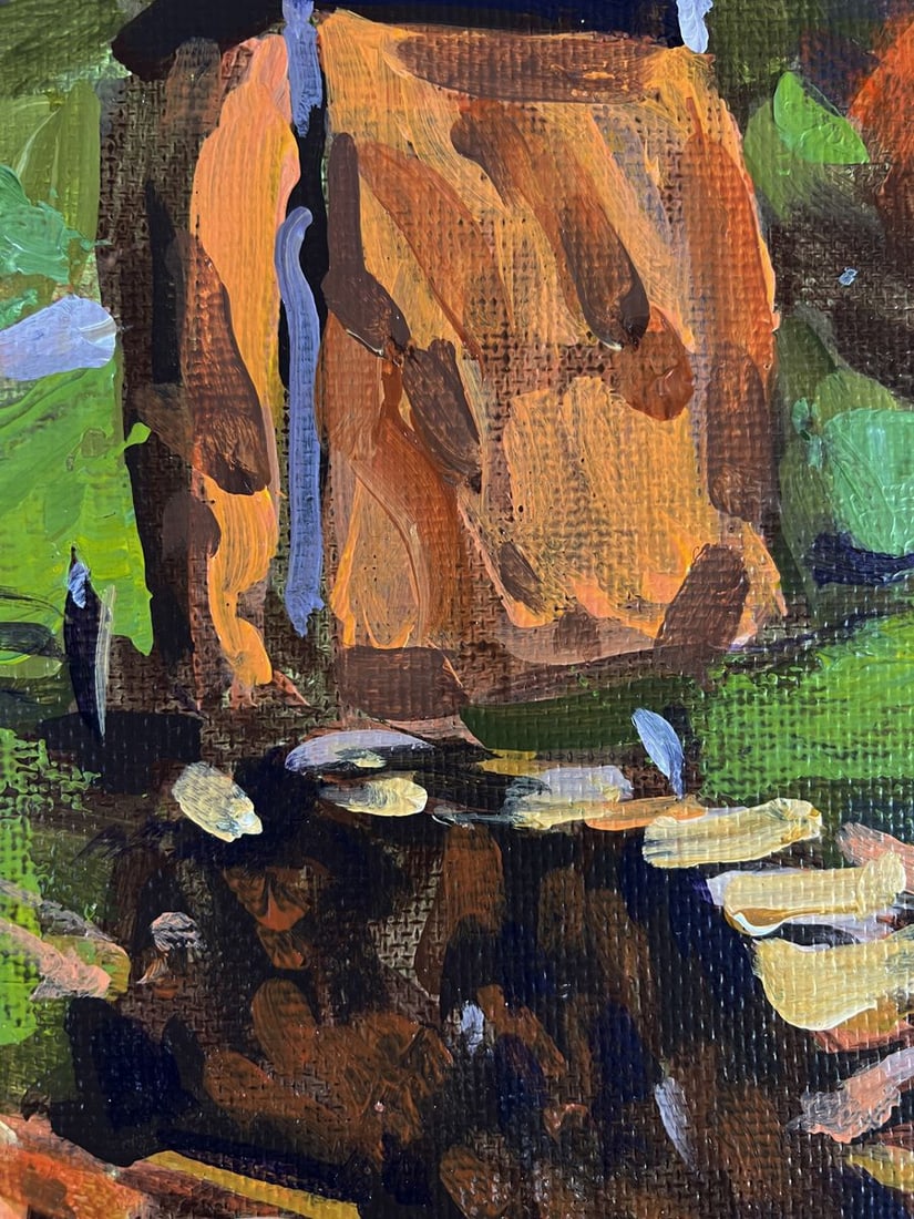 Acrylic painting Working days in the village Mykhailo Patskan - 6