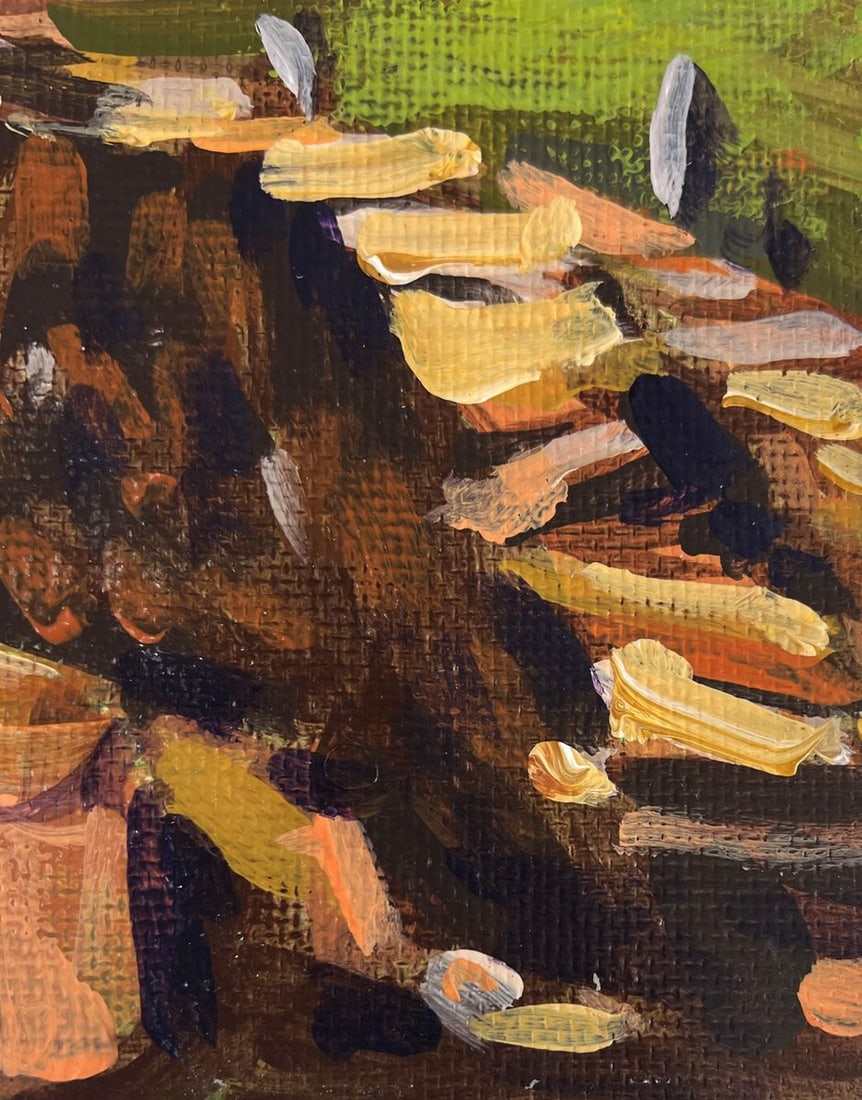 Acrylic painting Working days in the village Mykhailo Patskan - 7