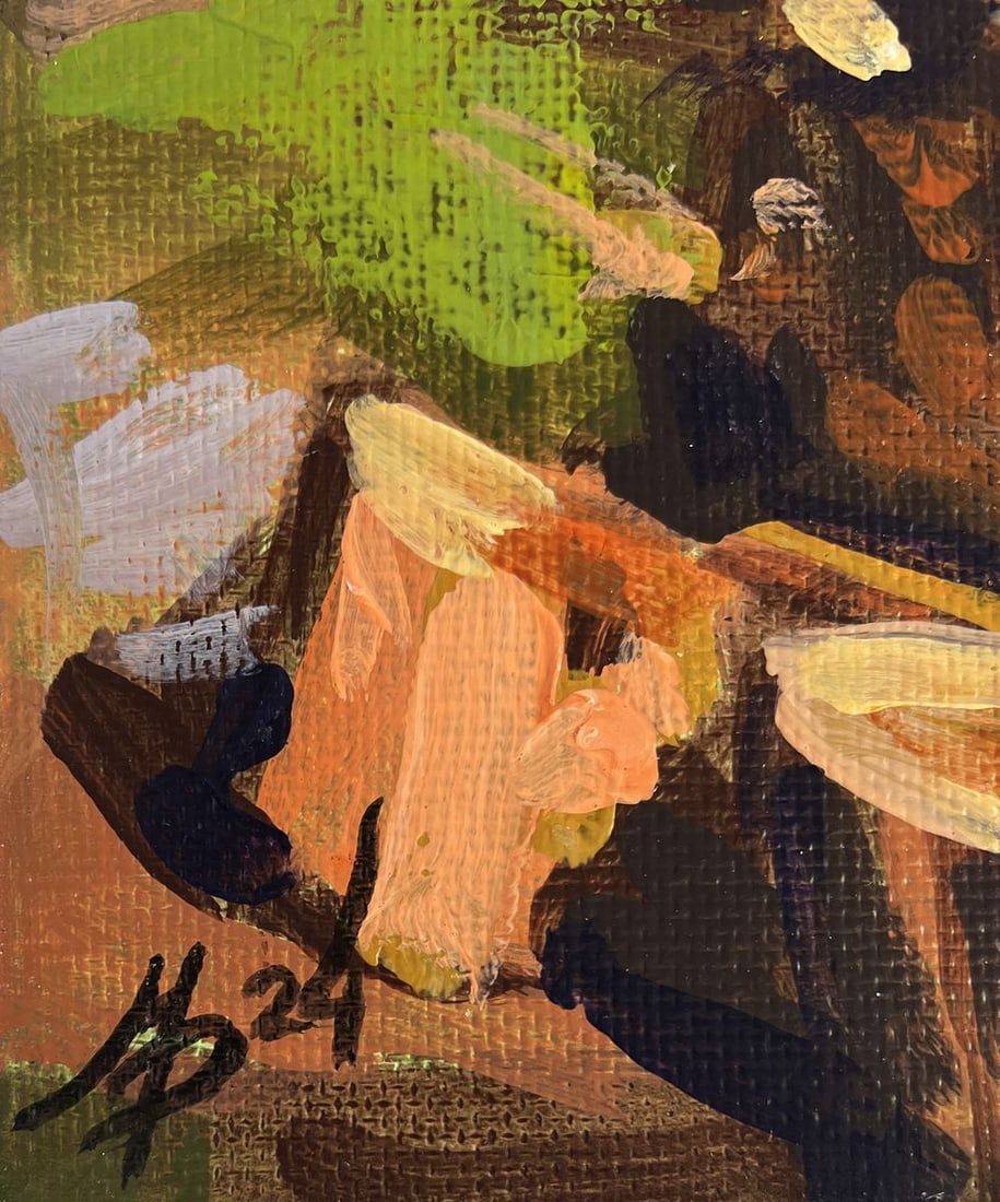 Acrylic painting Working days in the village Mykhailo Patskan - 9