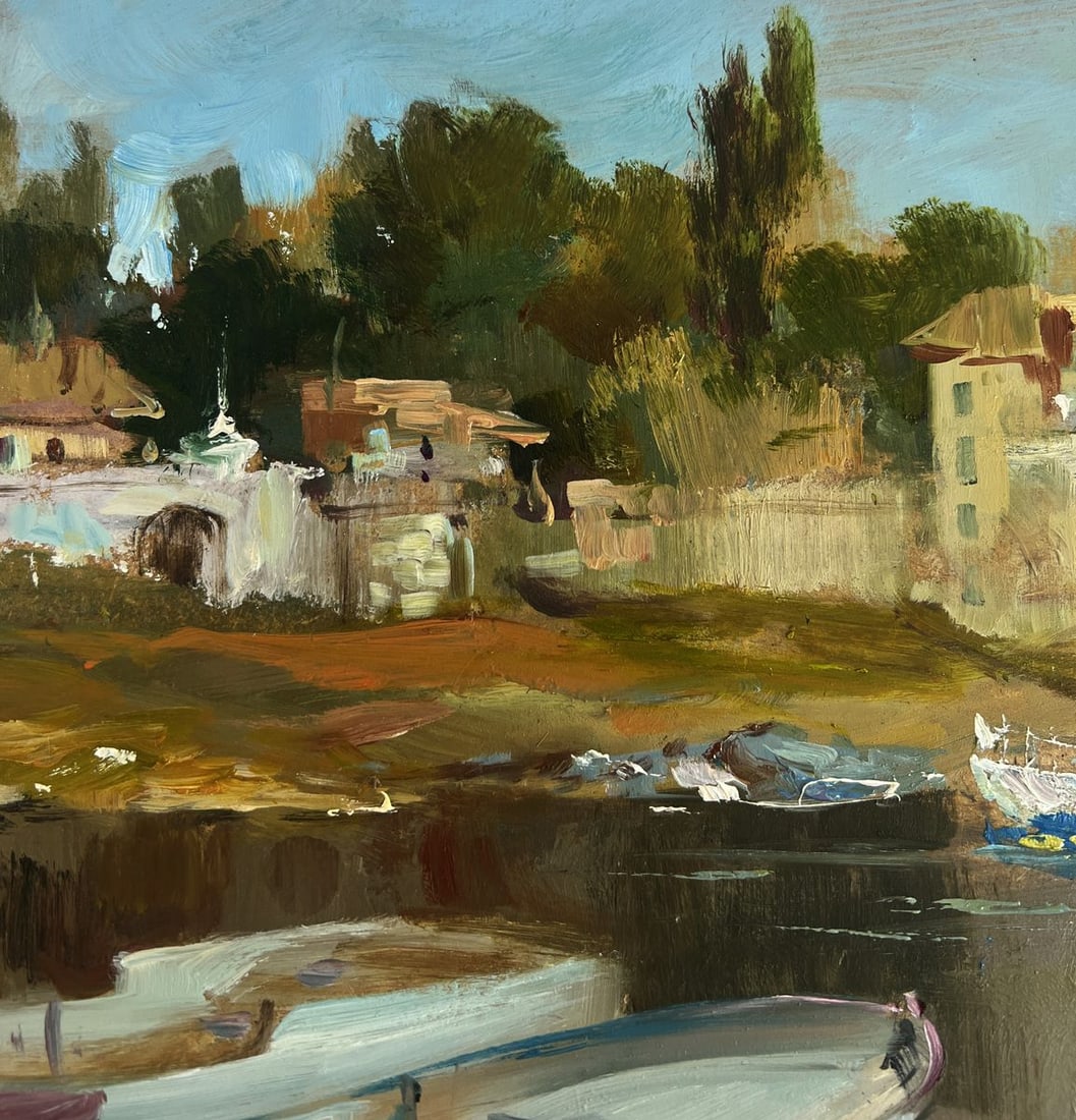 Oil painting City boat ferry Yuriy Suprunchuk - 5