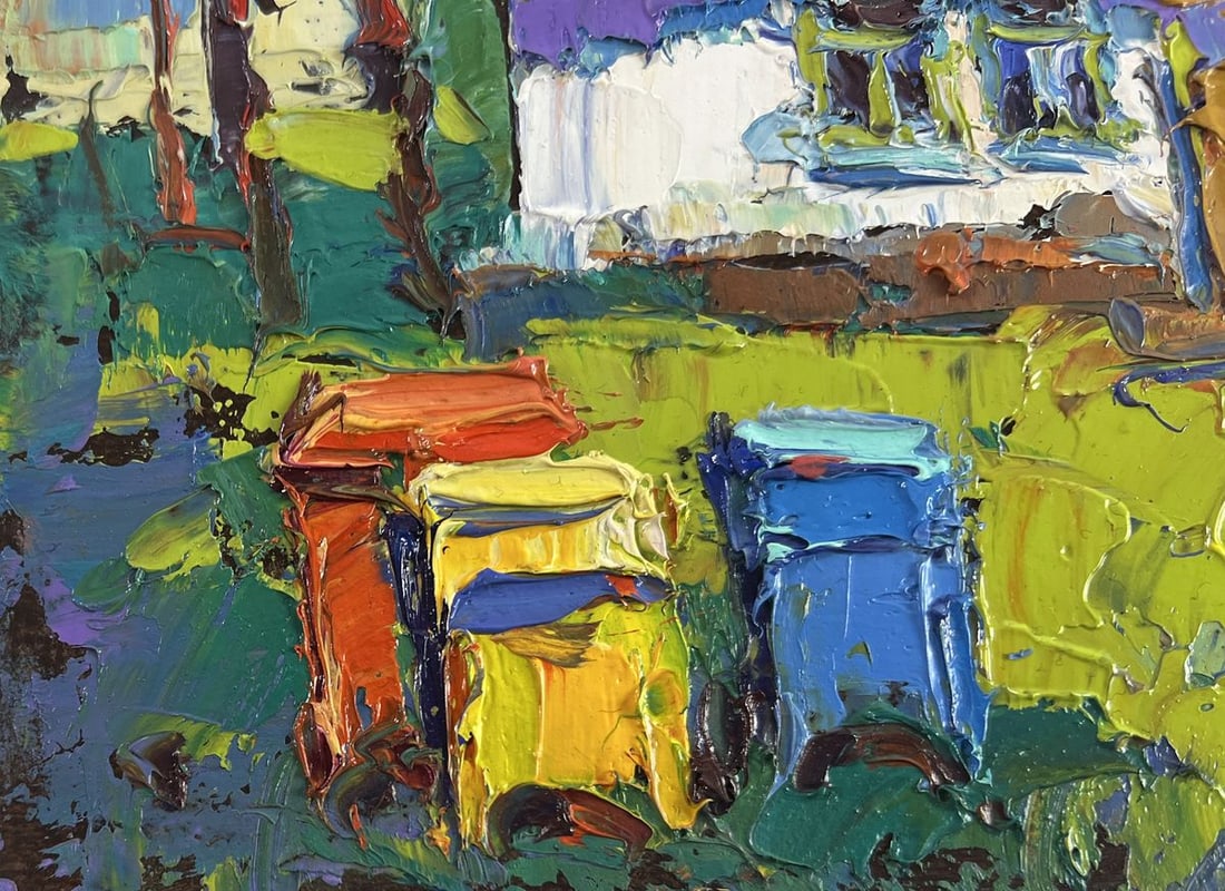 Oil painting Near the house a life of its own Oksana Kalenyuk - 6
