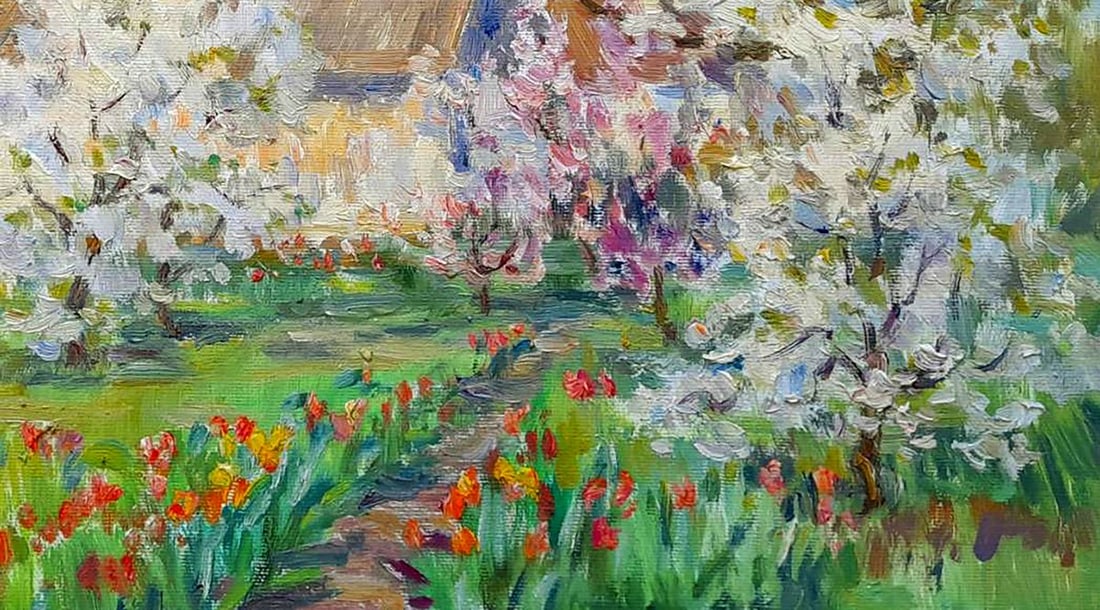 Oil painting Tulips in the garden Ivan Kovalenko - 5
