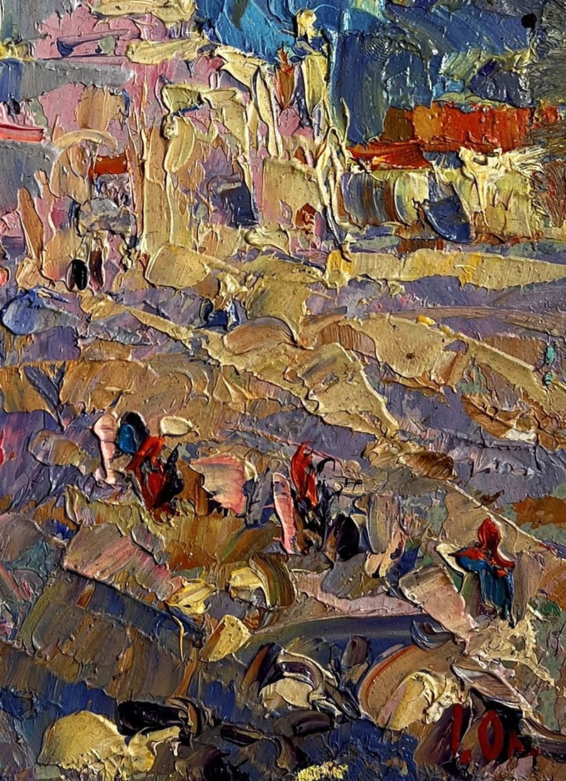 Oil painting City tower on a sunny day Alex Kalenyuk - 9