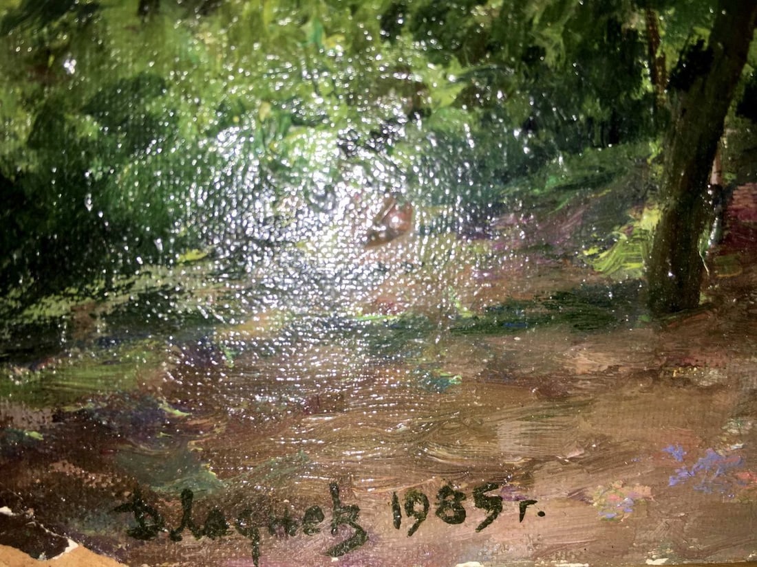 Stone arbor oil painting Lednev Dmitry - 4