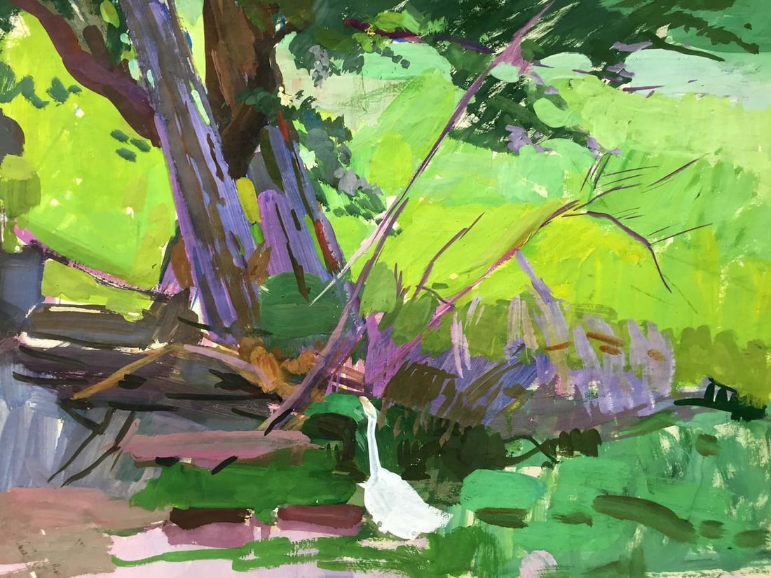 Gouache painting In the yard Chernikov Vladimir Mikhailovich - 2