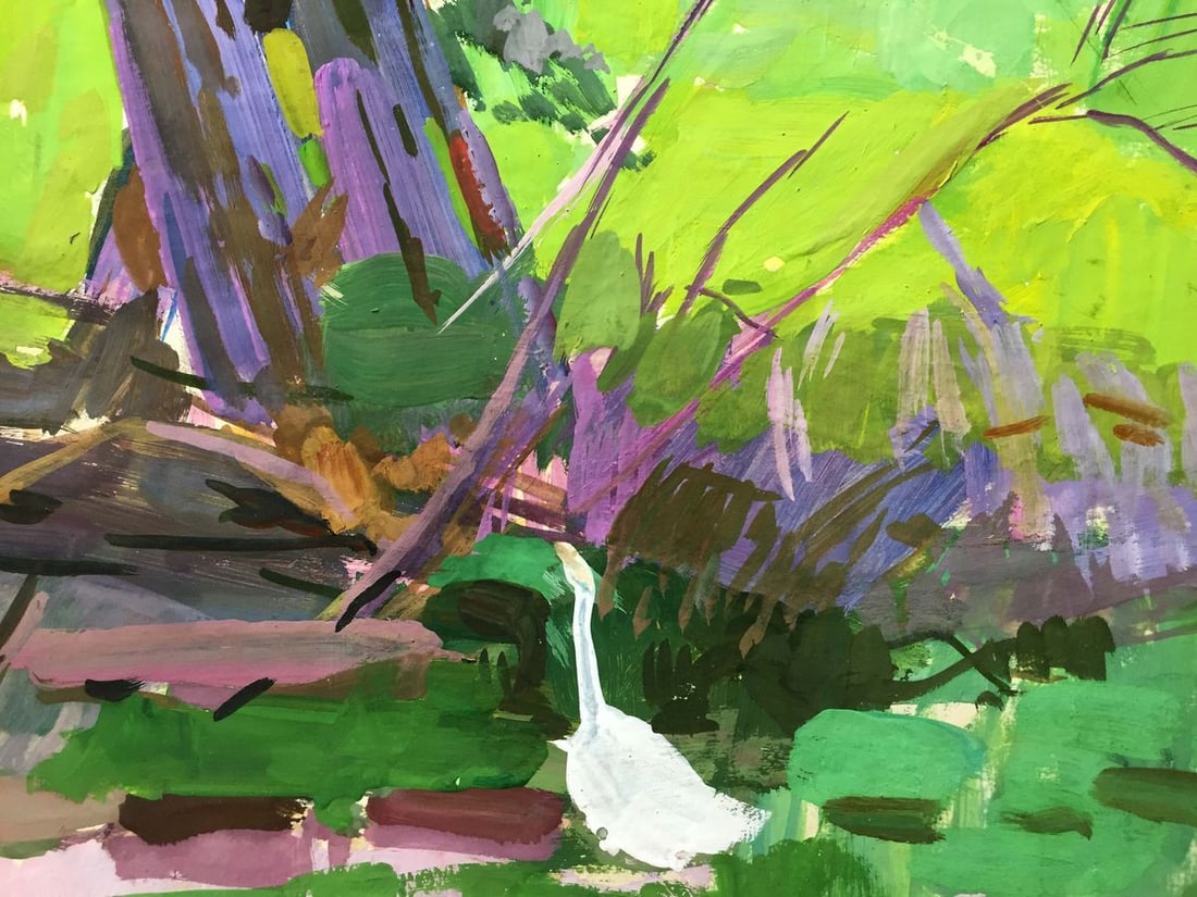 Gouache painting In the yard Chernikov Vladimir Mikhailovich - 3