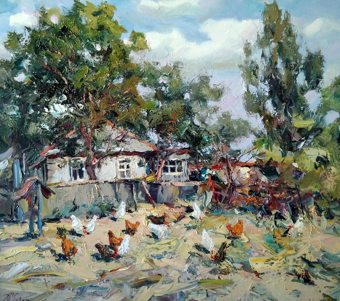 Oil painting House Alexander Nikolaevich Cherednichenko: Title : Oil painting House Alexander Nikolaevich Cherednichenko Description: No.Cher 33 *** ABOUT THIS PAINTING *** * TITLE: "House" * ARTISTS: Alexander Nikolaevich Cherednichenko * SIZE: 70x80