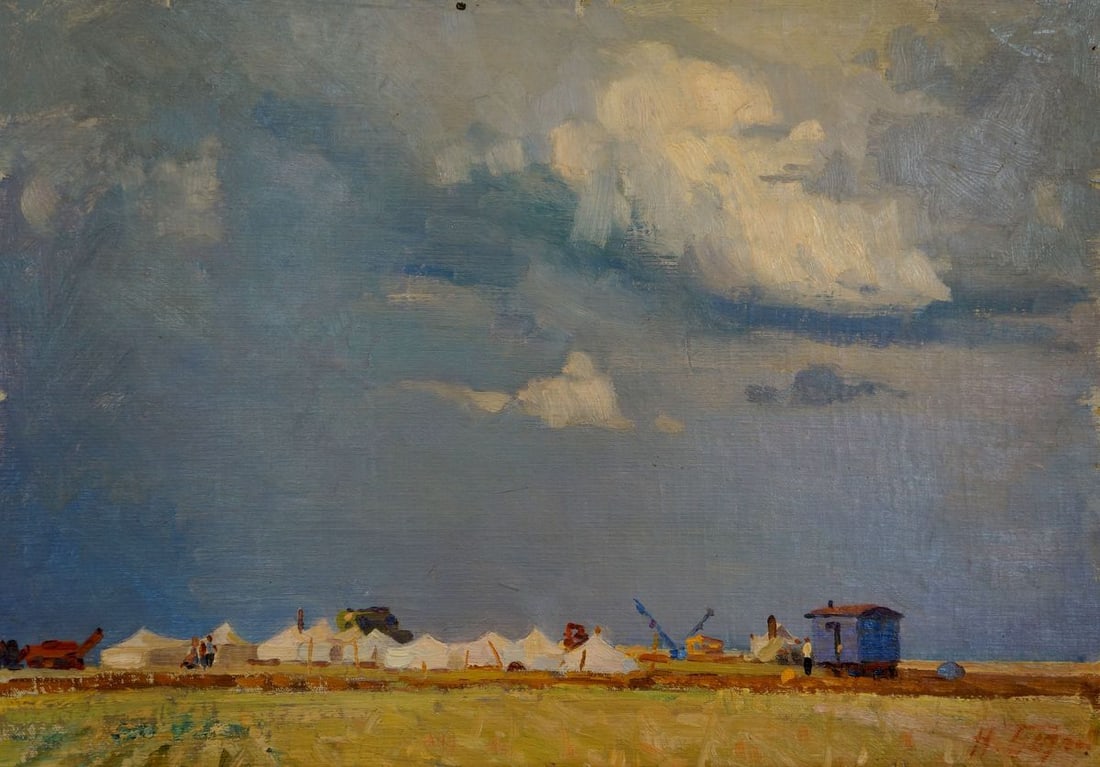 Oil painting In field Bortnikov Nikolay Fedorovich: Title : Oil painting In field Bortnikov Nikolay Fedorovich Description: No.Verns 1016 *** ABOUT THIS PAINTING *** * TITLE: "In field" * ARTISTS: Bortnikov Nikolay Fedorovich * SIZE: 50x70 cm/19.68x27.