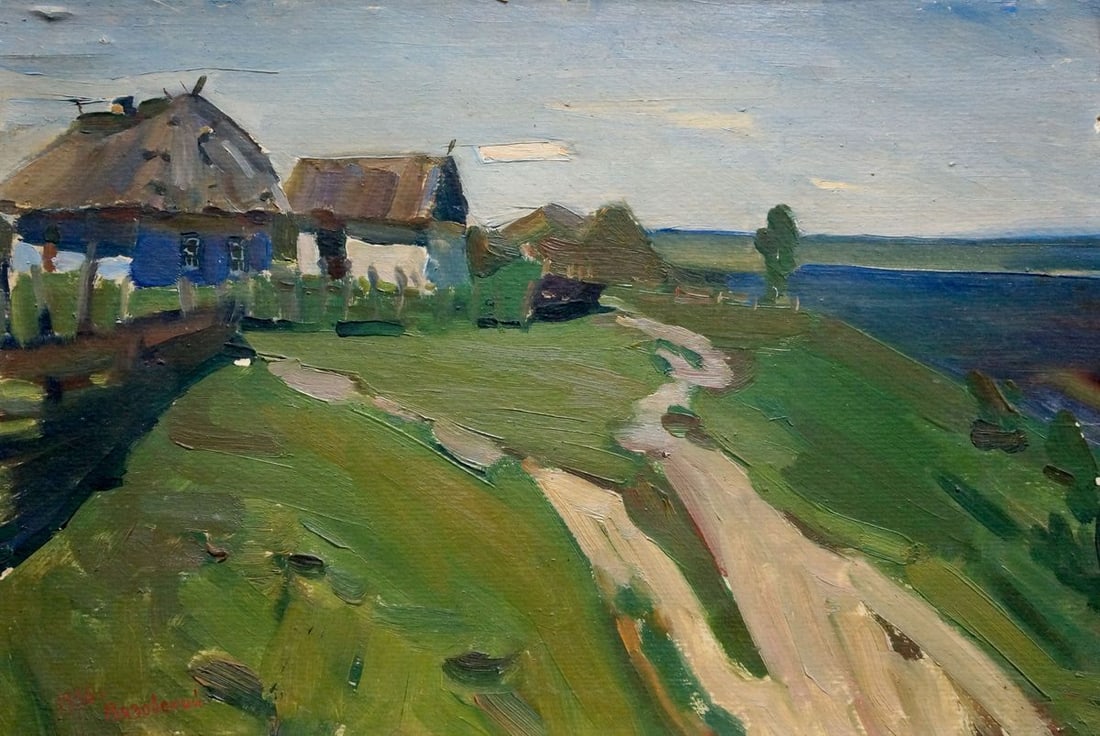Oil painting Rural landscape Vyazovsky Lev Vsevolodovich: Title : Oil painting Rural landscape Vyazovsky Lev Vsevolodovich Description: No.Verns 1069 *** ABOUT THIS PAINTING *** * TITLE: "Rural landscape" * ARTISTS: Vyazovsky Lev Vsevolodovich * SIZE: 26x37 