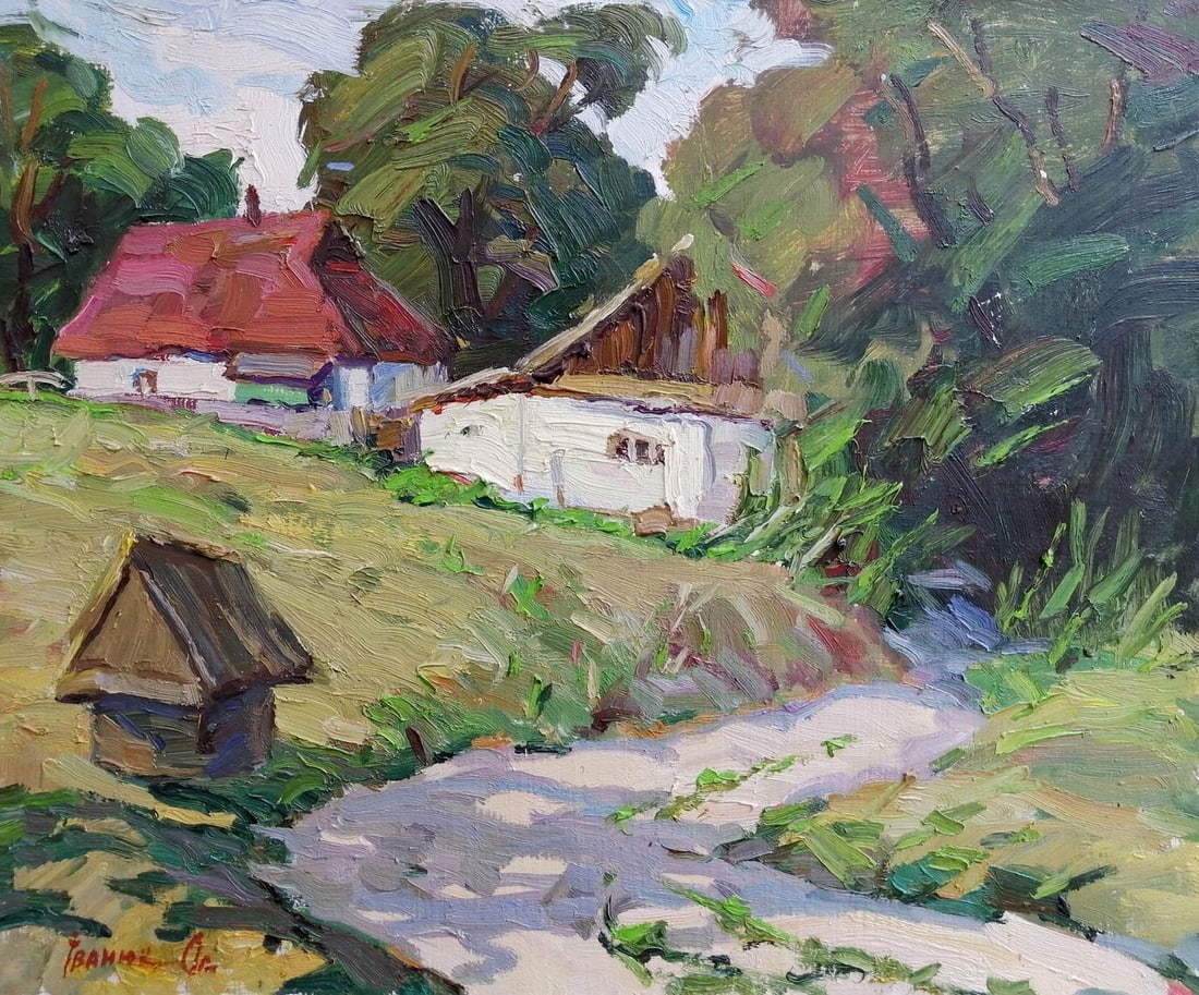 Oil painting Past the well Kalenyuk Alex: Title : Oil painting Past the well Kalenyuk Alex Description: No.Kalen 52 *** ABOUT THIS PAINTING *** * TITLE: "Past the well" * ARTISTS: Kalenyuk Alex * SIZE: 50x60 cm/19.68x23.62 inches' * MEDIUM: o
