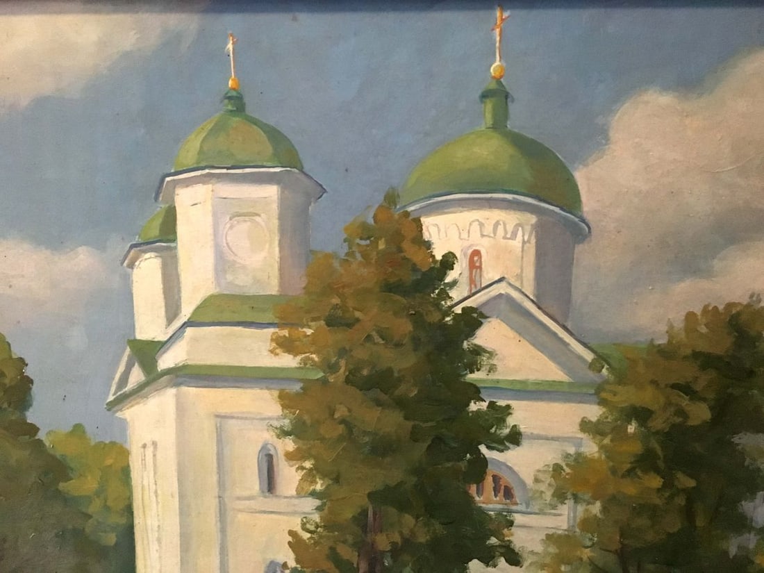 Oil painting 19th century church Zhulinsky Nikolay Vasilyevich - 3