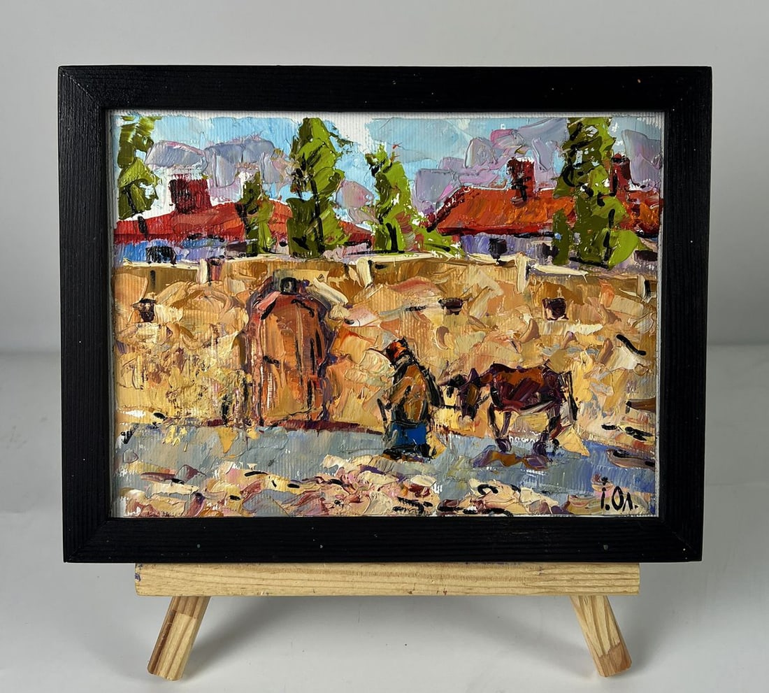 Oil painting Returning home to the village Oleksiy Ivanyuk: Title : Oil painting Returning home to the village Oleksiy Ivanyuk Description: No.AAA6431*** ABOUT THIS PAINTING **** TITLE: "Returning home to the village"* ARTISTS: Oleksiy Ivanyuk* SIZE: 15x20 cm/