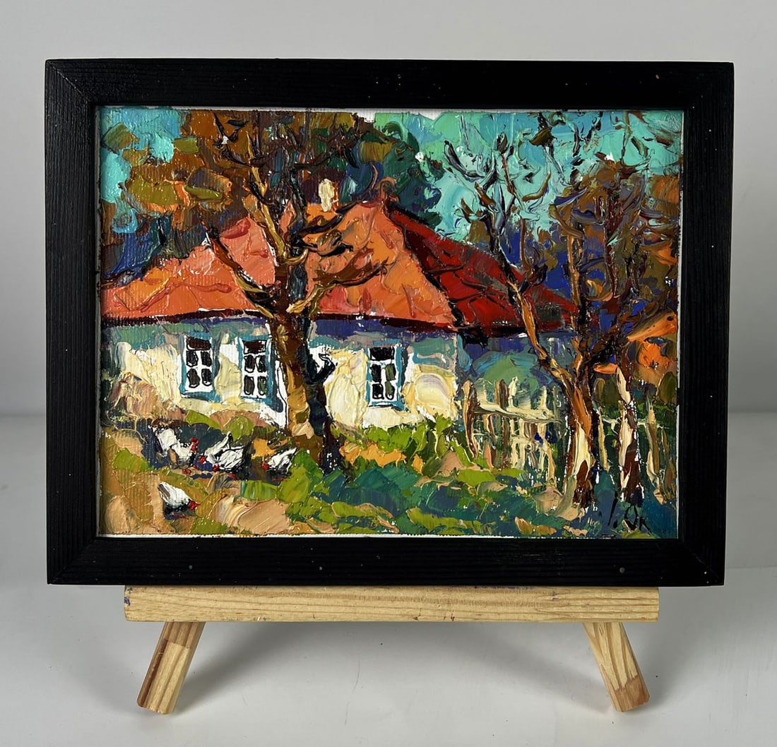 Oil painting In the yard Autumn Oleksiy Ivanyuk: Title : Oil painting In the yard Autumn Oleksiy Ivanyuk Description: No.AAA6436*** ABOUT THIS PAINTING **** TITLE: "In the yard Autumn"* ARTISTS: Oleksiy Ivanyuk* SIZE: 15x20 cm/5.90x7.87 inches'* MED