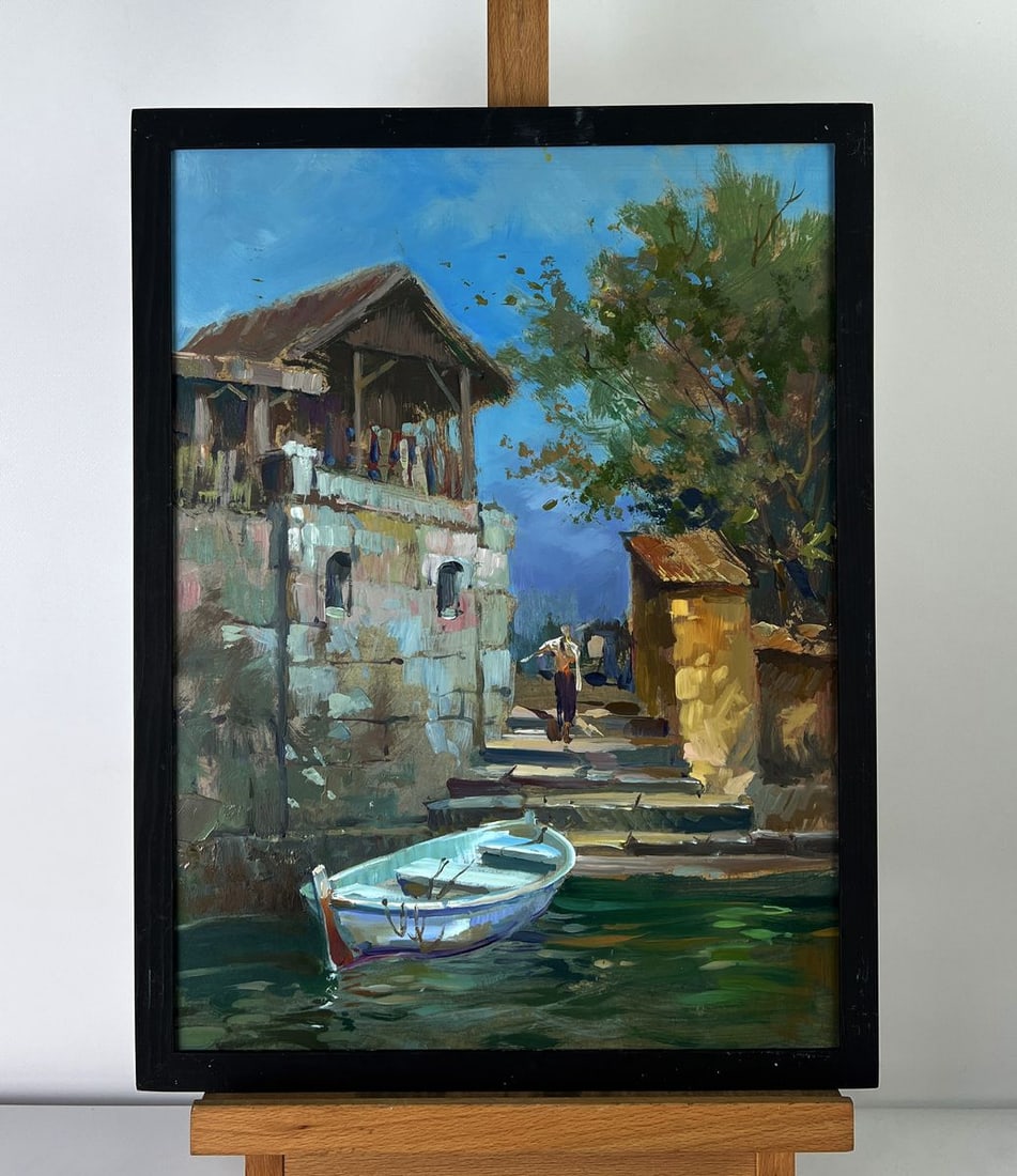 Oil painting The Fisherman Goes to the Boat Yuriy Suprunchuk: Title : Oil painting The Fisherman Goes to the Boat Yuriy Suprunchuk Description: No.AAA6251*** ABOUT THIS PAINTING **** TITLE: "The Fisherman Goes to the Boat"* ARTISTS: Yuriy Suprunchuk* SIZE: 40x30