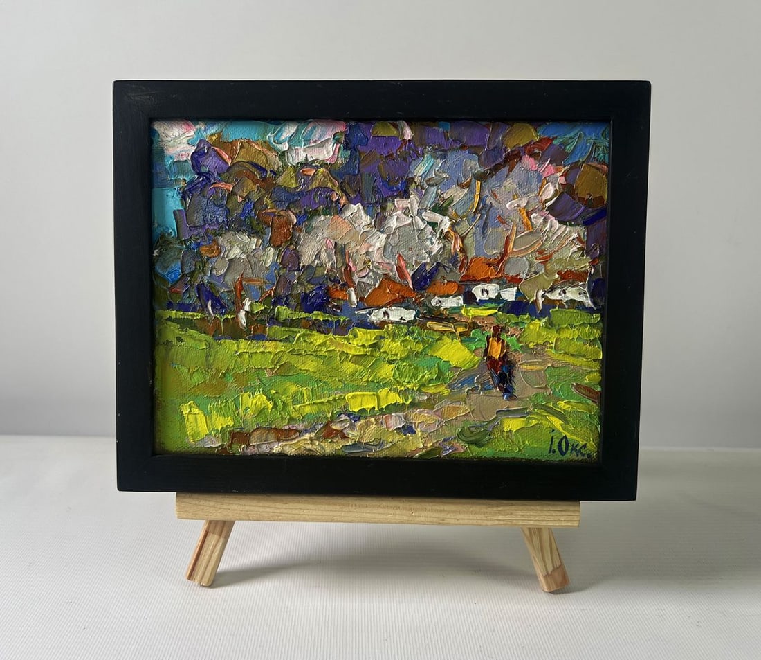 Oil painting As the snow melts early spring comes Oksana Ivanyuk: Title : Oil painting As the snow melts early spring comes Oksana Ivanyuk Description: No.AAA5359The Oil painting on Canvas titled "As the snow melts early spring comes" captures the raw and poetic tra