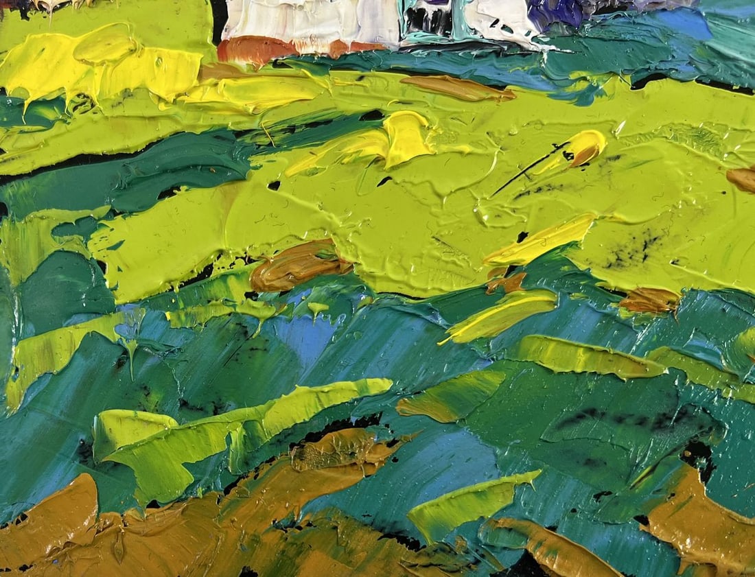 Oil painting Forest path to the sunny hut Alex Kalenyuk - 6