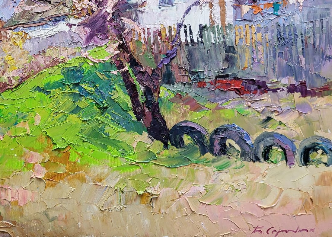 Oil painting Apricot blossom Boris Serdyuk - 7