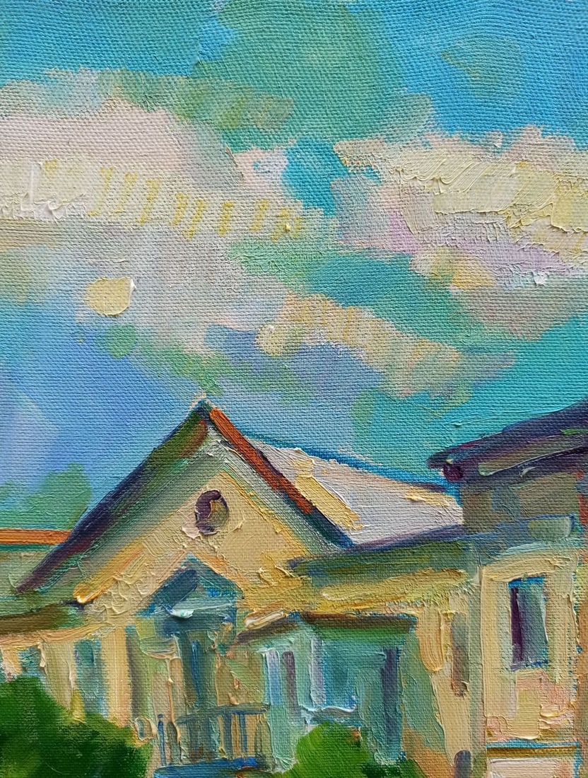 Oil painting City boulevard Peter Tovpev - 3