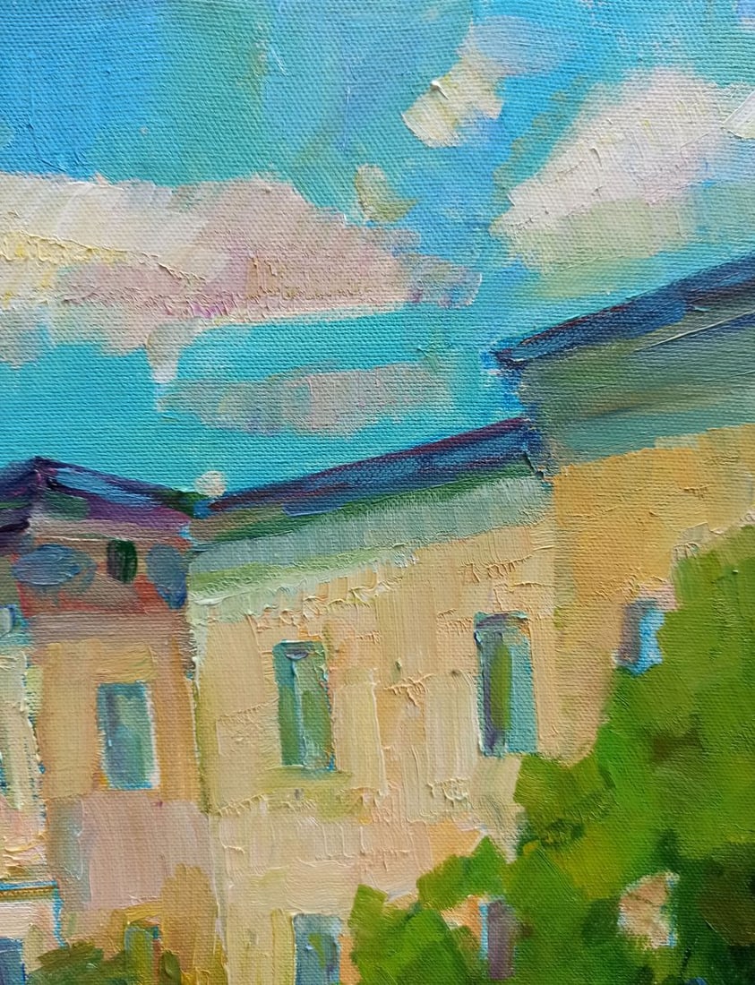 Oil painting City boulevard Peter Tovpev - 4