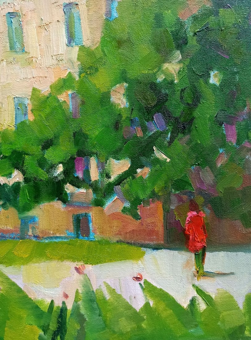 Oil painting City boulevard Peter Tovpev - 9