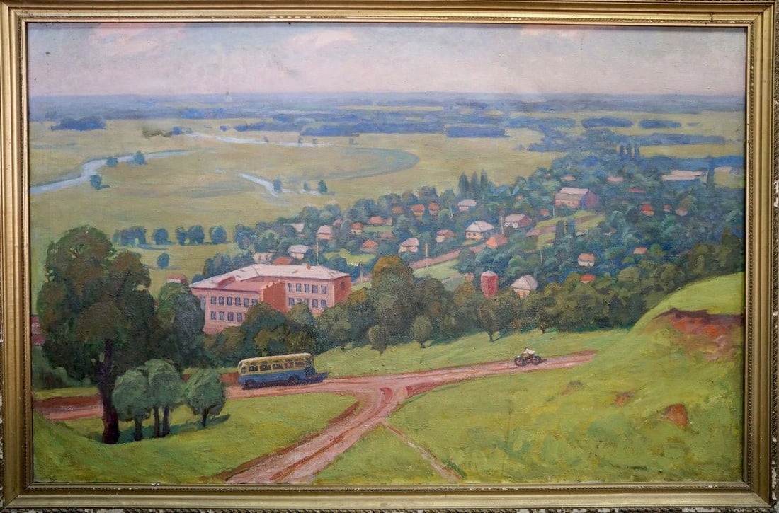 Oil painting Urban landscape: Title : Oil painting Urban landscape Description: No.Verns 927 *** ABOUT THIS PAINTING *** * TITLE: "Urban landscape" * ARTISTS: Unknown artist * SIZE: 110x170 cm/43.30x66.92 inches' * MEDIUM: oil,