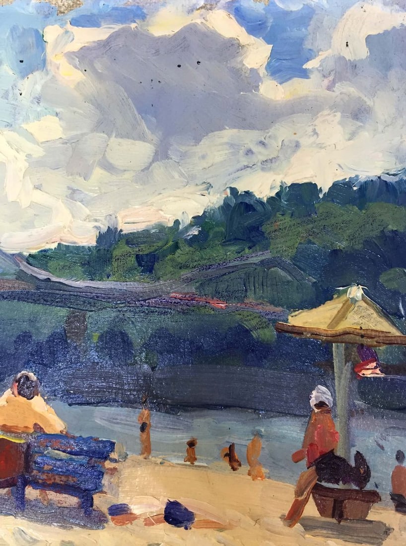 Oil painting By the river bank Popov I. A. - 5