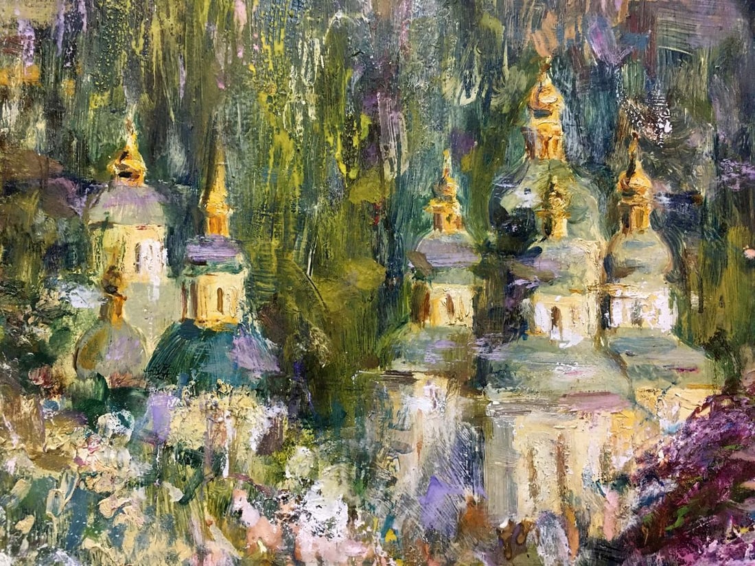Oil painting Landscape with a church Gubsky Igor Ivanovich - 7