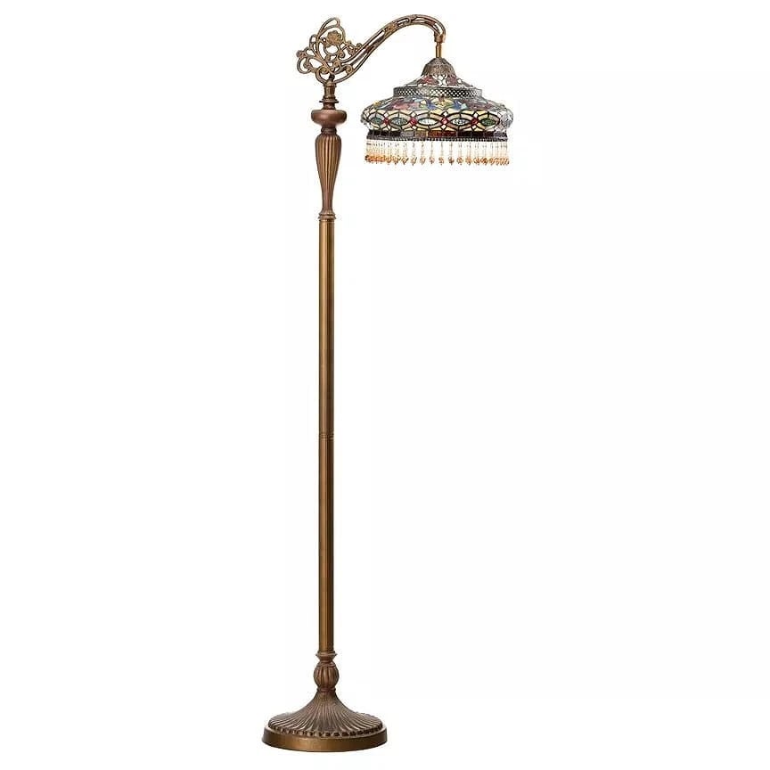 French Stained Glass Reading Floor Lamp - 3