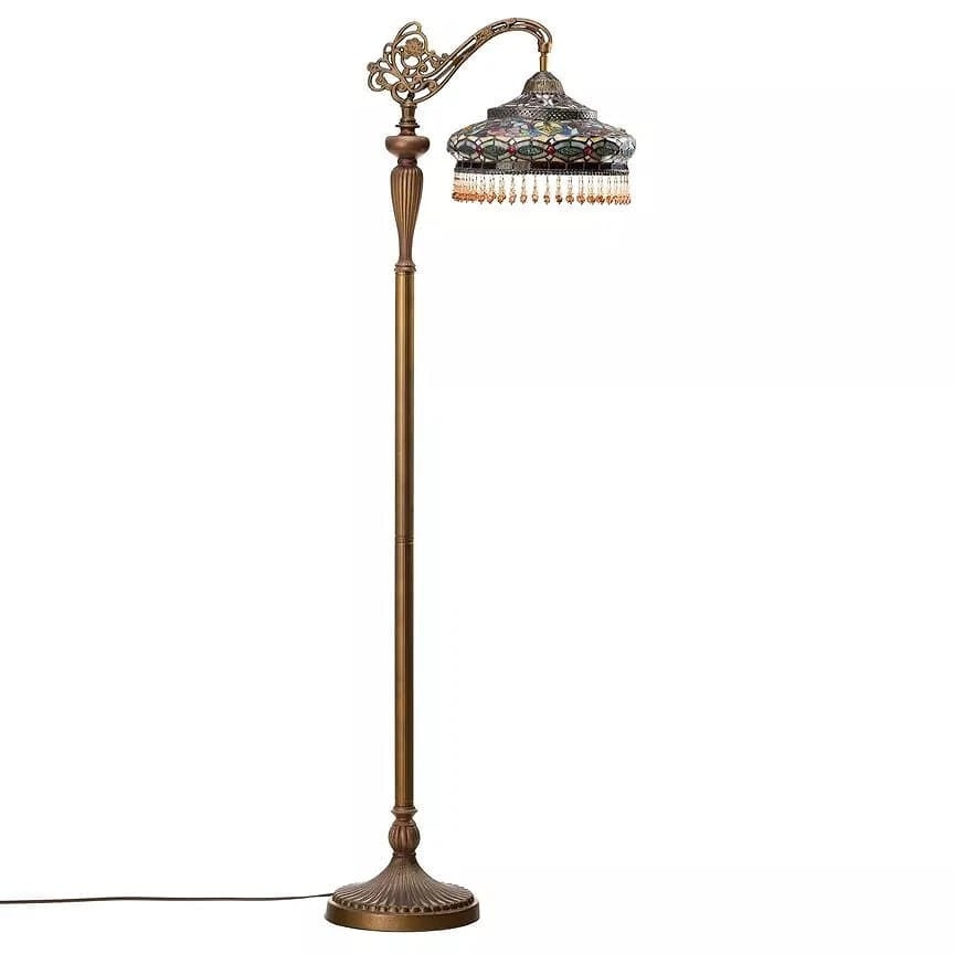French Stained Glass Reading Floor Lamp - 4