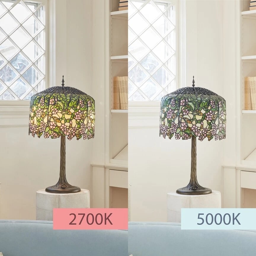 31.75" Cherry Blossoms Stained Glass Table Lamp - 3