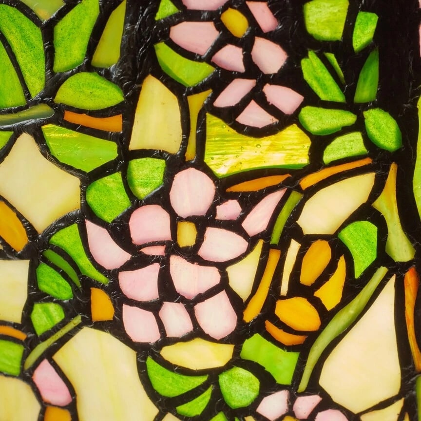 31.75" Cherry Blossoms Stained Glass Table Lamp - 4