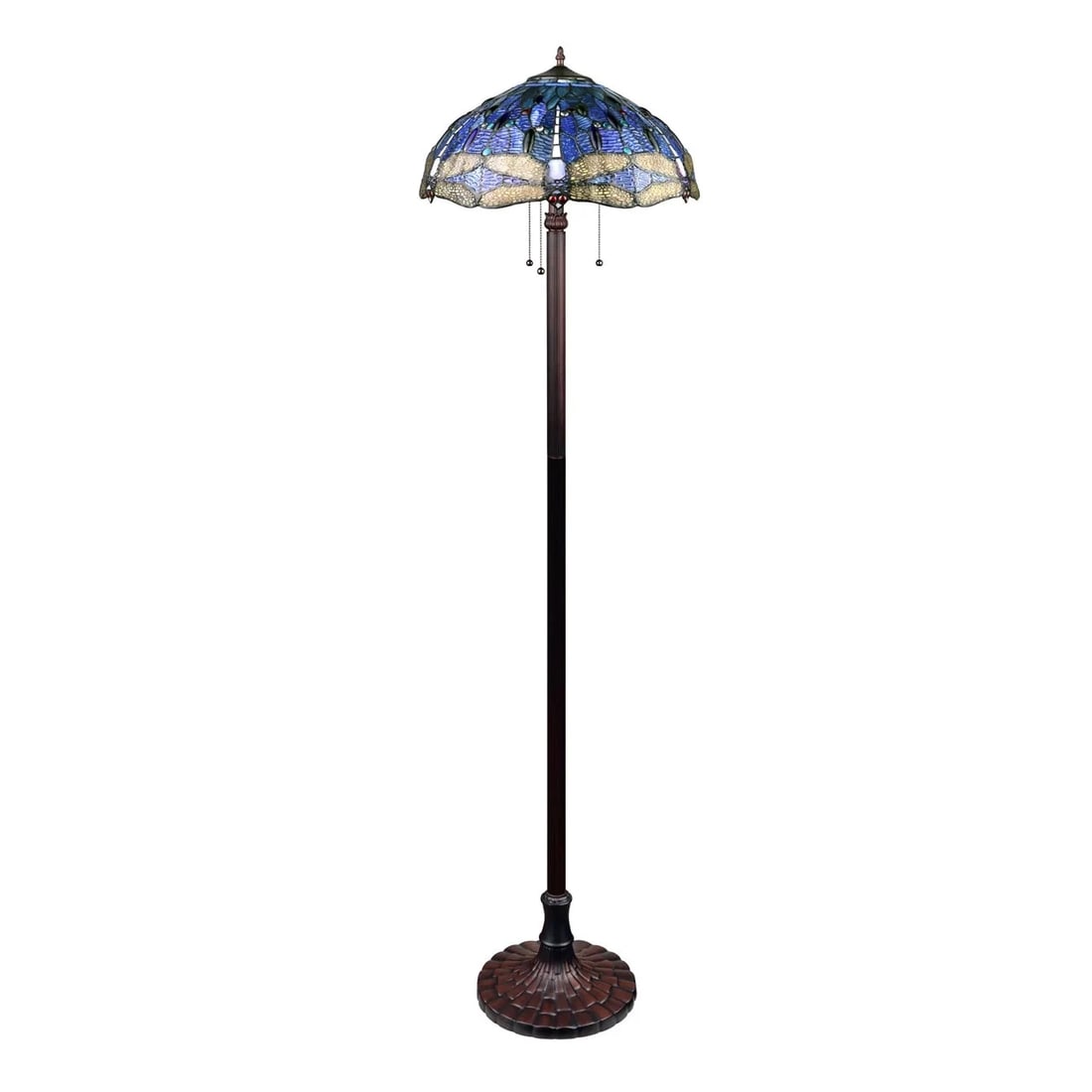 64.76" Stained Glass Floor Lamp: 64.76" Tall 18" Shade Wonderful reproduction floor lamp handcrafted in the spirit of the original artisans who brought light to the decorative arts of the early 1900s. Using traditional copper-foil