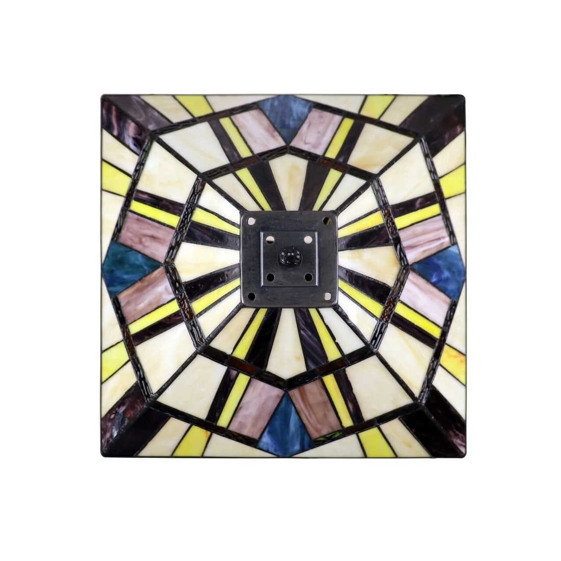 24" 3 light Stained Glass Mission Table Lamp - 3